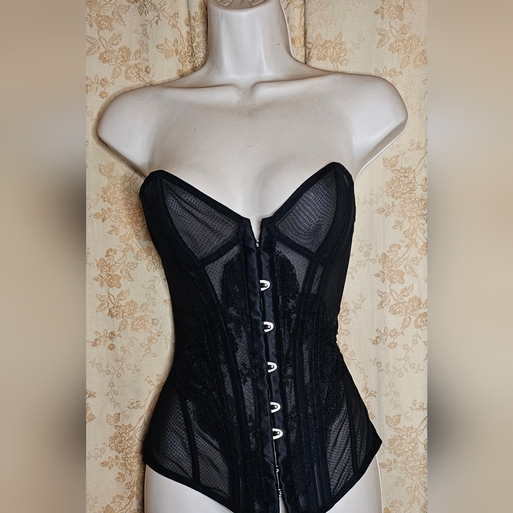 Agent Provocateur Black Mesh And Lace Corset